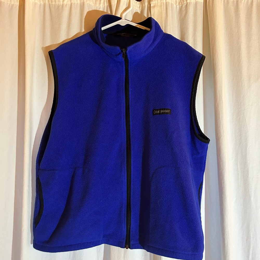 Black diamond blue black fleece zip up vest size xl men’s